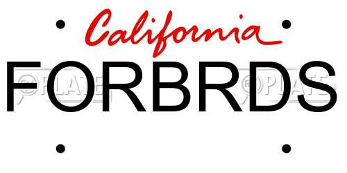 FORBRDS California License Plate