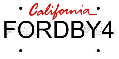 FORDBY4 California License Plate