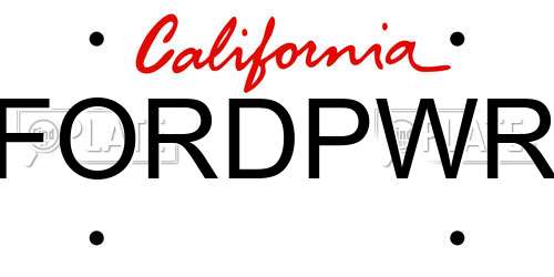 FORDPWR California License Plate