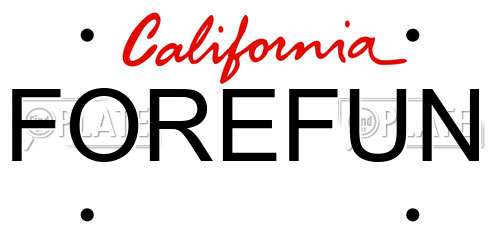 FOREFUN California License Plate