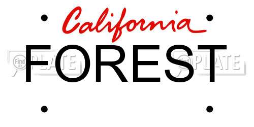 FOREST California License Plate