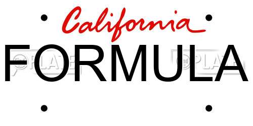 FORMULA California License Plate