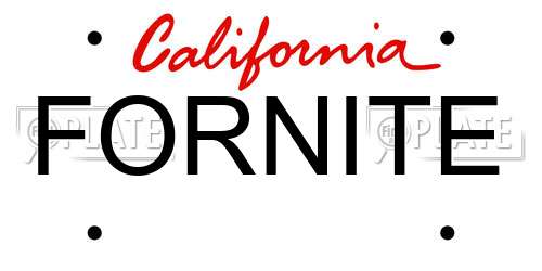 FORNITE California License Plate