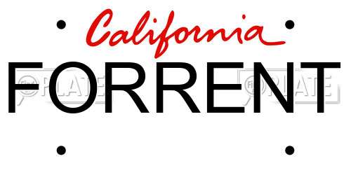 FORRENT California License Plate