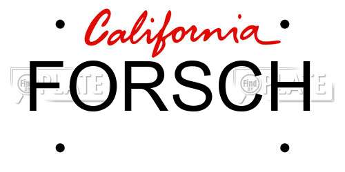 FORSCH California License Plate