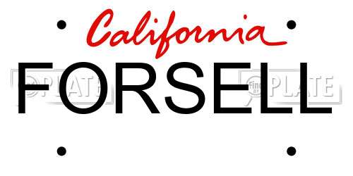 FORSELL California License Plate