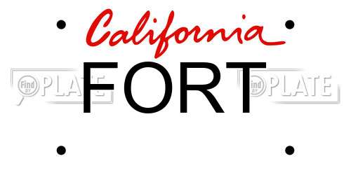 FORT California License Plate