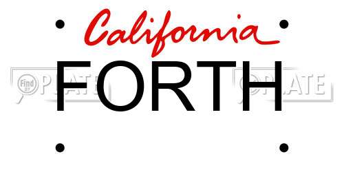 FORTH California License Plate