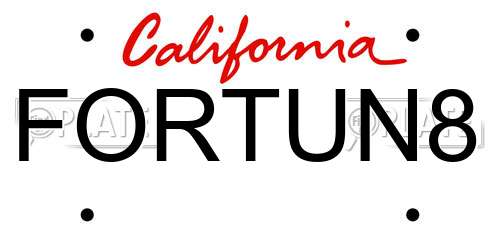 FORTUN8 California License Plate