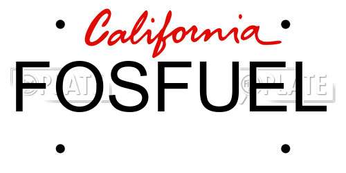FOSFUEL California License Plate