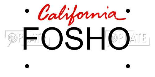 FOSHO California License Plate