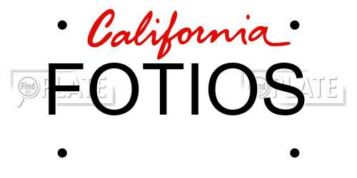 FOTIOS California License Plate