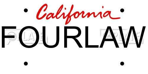 FOURLAW California License Plate