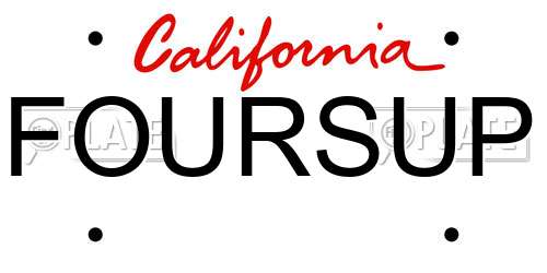 FOURSUP California License Plate
