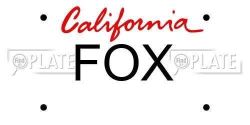 FOX California License Plate