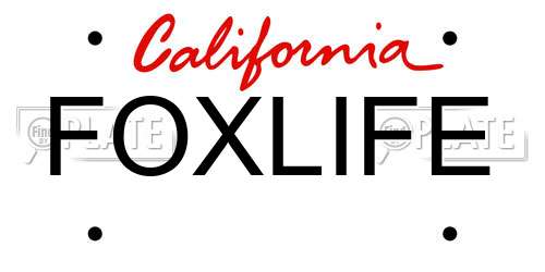FOXLIFE California License Plate