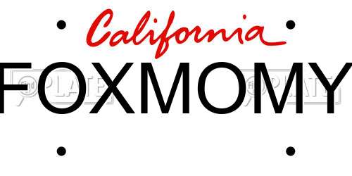 FOXMOMY California License Plate