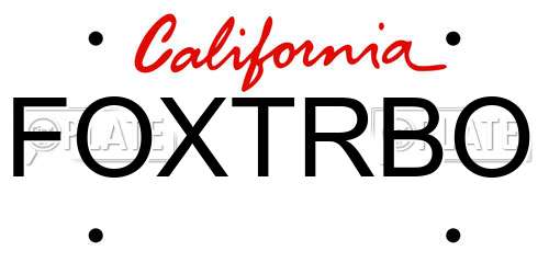 FOXTRBO California License Plate