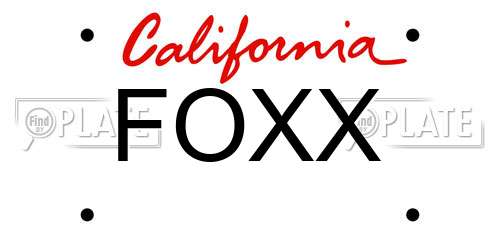 FOXX California License Plate