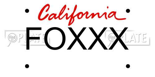 FOXXX California License Plate