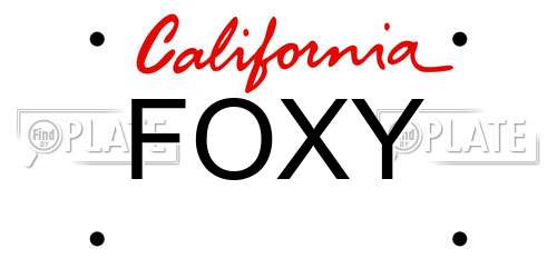 FOXY California License Plate