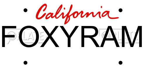 FOXYRAM California License Plate