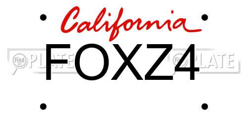 FOXZ4 California License Plate