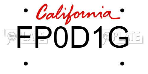 FP0D1G California License Plate