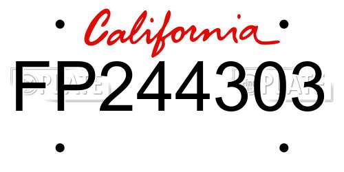 FP244303 California License Plate