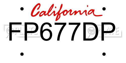 FP677DP California License Plate