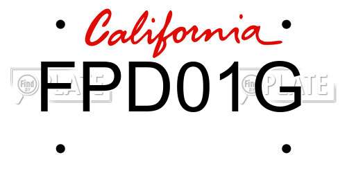 FPD01G California License Plate