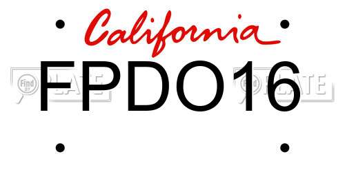 FPDO16 California License Plate
