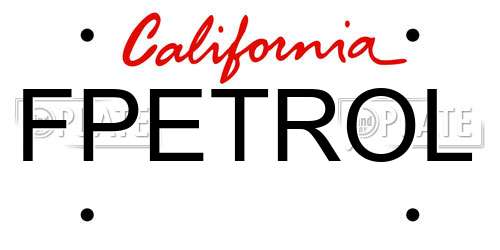 FPETROL California License Plate