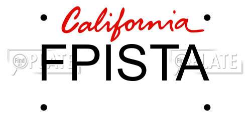 FPISTA California License Plate