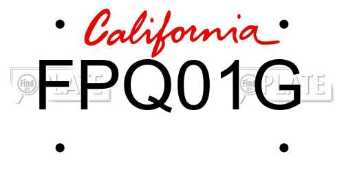 FPQ01G California License Plate