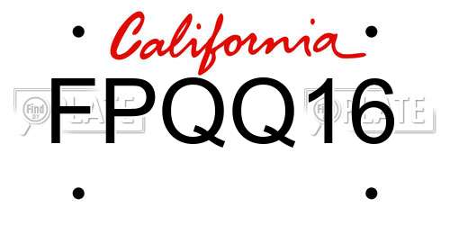 FPQQ16 California License Plate