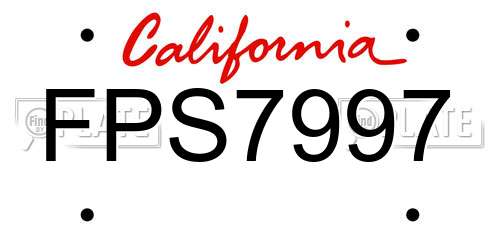 FPS7997 California License Plate