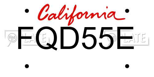 FQD55E California License Plate
