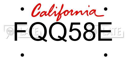 FQQ58E California License Plate