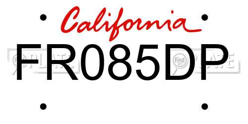 FR085DP California License Plate