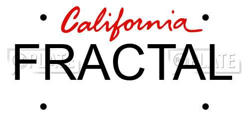FRACTAL California License Plate