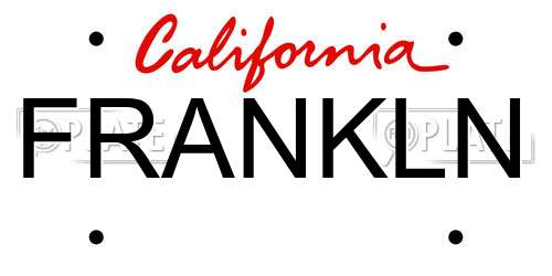 FRANKLN California License Plate