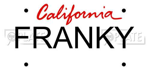 FRANKY California License Plate