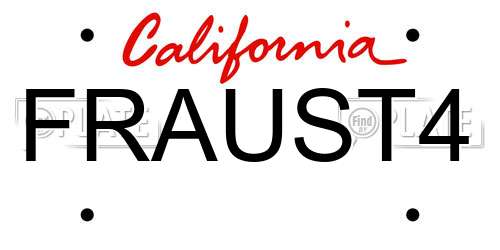 FRAUST4 California License Plate