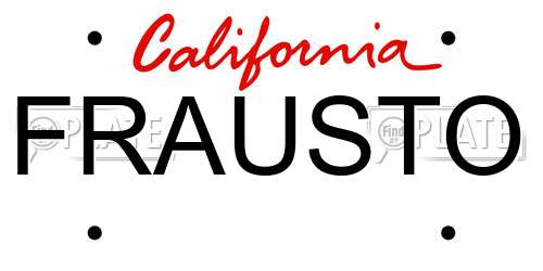 FRAUSTO California License Plate