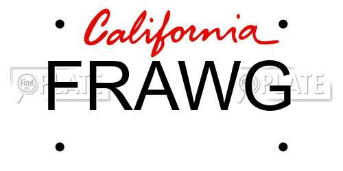 FRAWG California License Plate