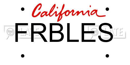 FRBLES California License Plate
