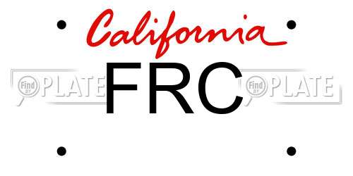 FRC California License Plate