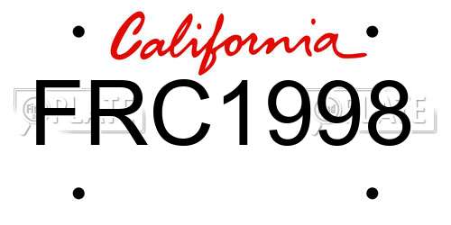 FRC1998 California License Plate
