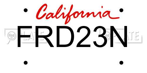 FRD23N California License Plate